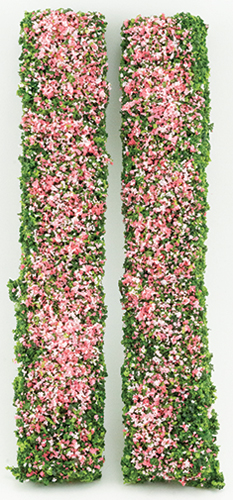 Dollhouse Miniature Hedges: Pink/Fuchsia  - 2 Hedges